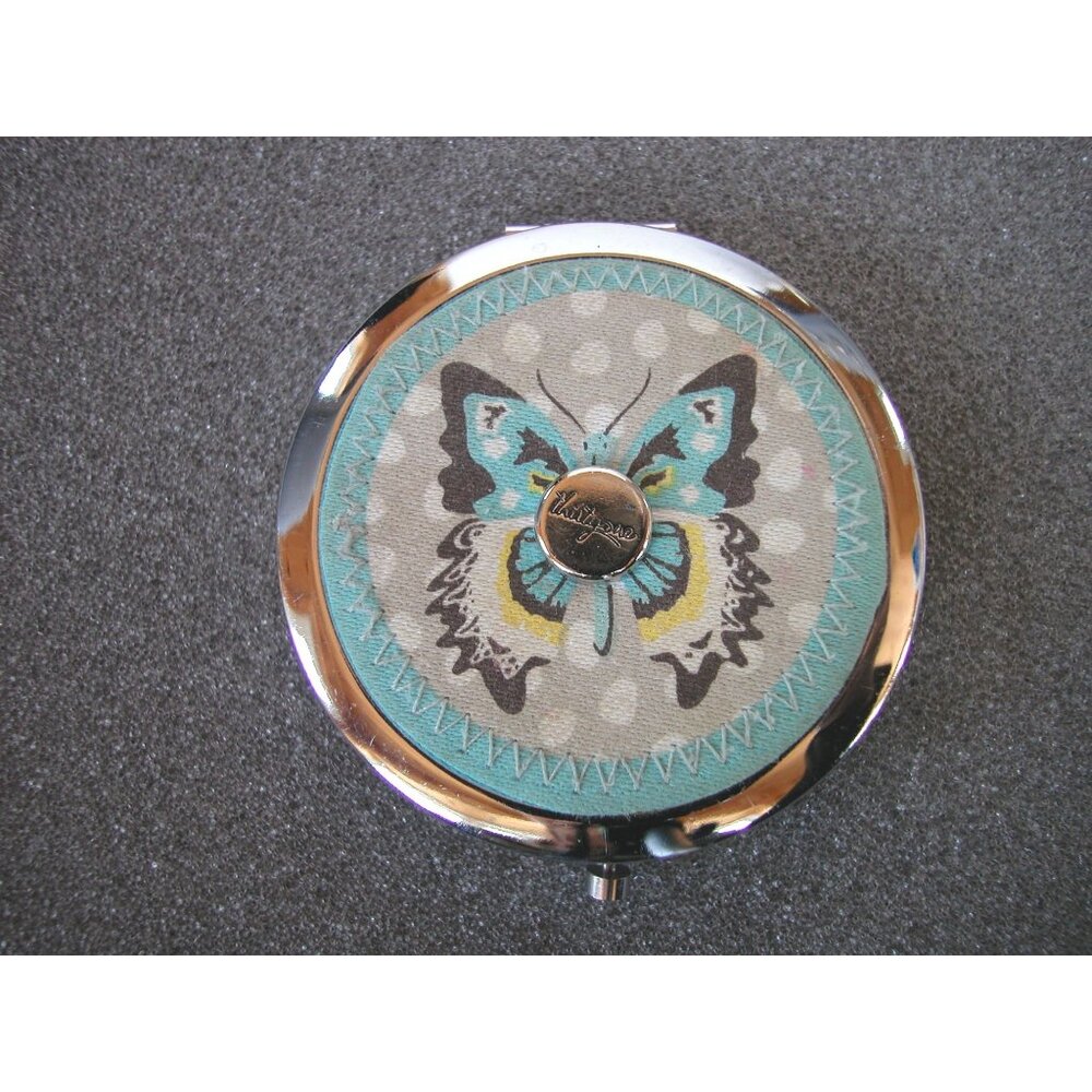 Thirty-One Gifts Compact Mirror "Butterfly March" Print  3"